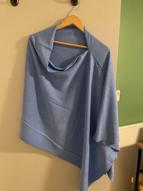 Light Blue Women's Draped Pashmina Top